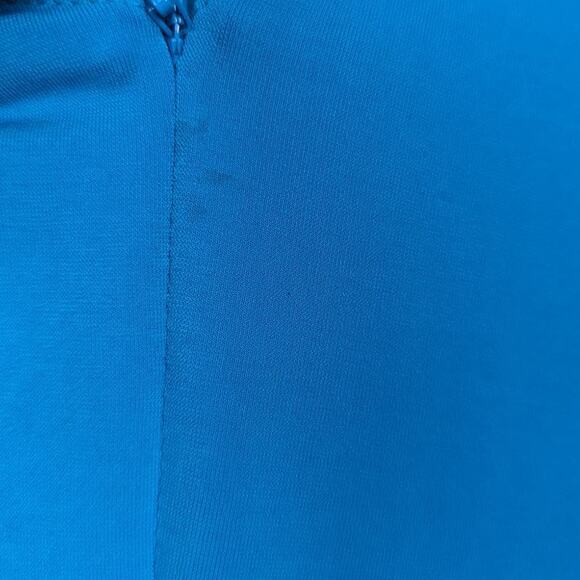 Self-Portrait Blue One Shoulder Ruched Mini Dress Long Sleeve Size 4 Preowned - Picture 10 of 10